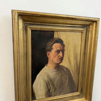 Traditional Portrait Oil Painting "Seated Man" Detailed Belgian Artwork Holland Art Shop