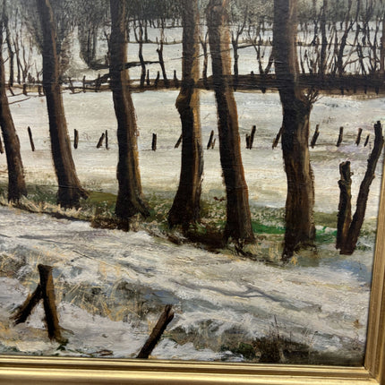 Rustic Winter Landscape Oil Painting "Bare Trees" Detailed Art Holland Art Shop