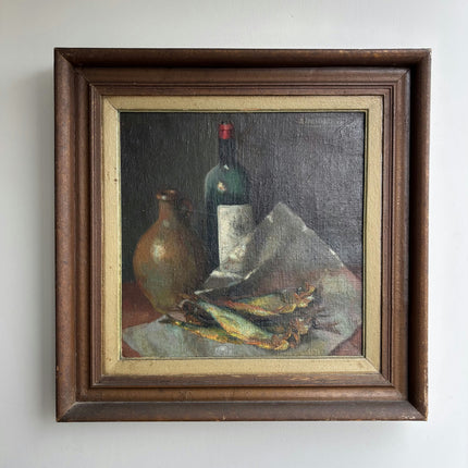 Timeless Still Life Oil Painting "Green Bottle" Handcrafted Artwork Holland Art Shop