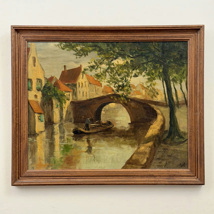 Original Scenery Oil Painting "Stone Bridge" Detailed Artwork Holland Art Shop