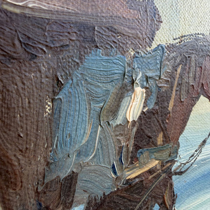 Detailed Seascape Oil Painting "Horse Cart" Traditional Art Holland Art Shop