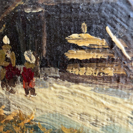 Handcrafted Winter Landscape Oil Painting "Windmill Painting" Artwork Holland Art Shop