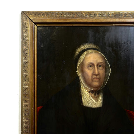 Antique Portrait Oil Painting "Elderly Woman" Original Large Artwork Holland Art Shop