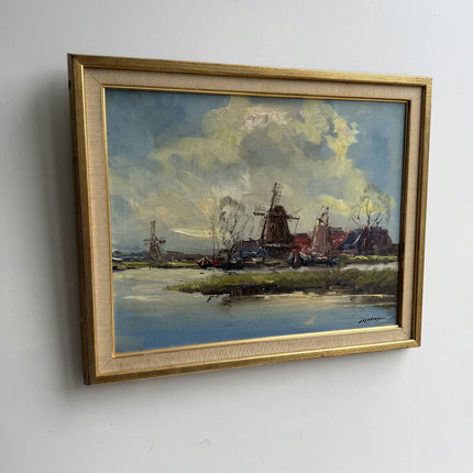 Authentic Scenery Oil Painting "Dutch Windmill" Classic Art Holland Art Shop