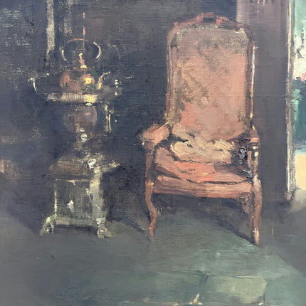Refined Interior Oil Painting "Armchair Scene" Expressive Large Art Holland Art Shop