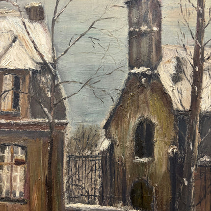 Detailed Winter Landscape Oil Painting "Snowy Church" Expressive Art Holland Art Shop
