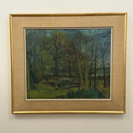 Elegant Landscape Oil Painting "Park Trees" Rustic Large Art Holland Art Shop