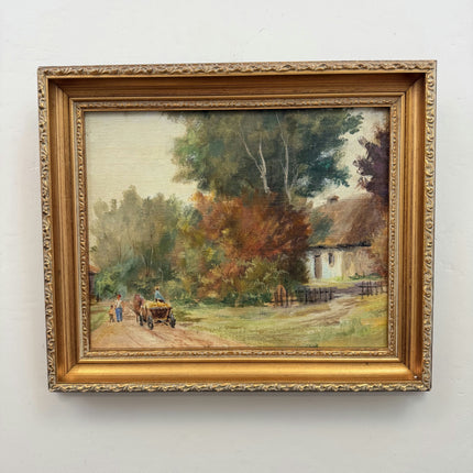 Timeless Landscape Oil Painting "Tree Bark" Authentic Small Artwork Holland Art Shop