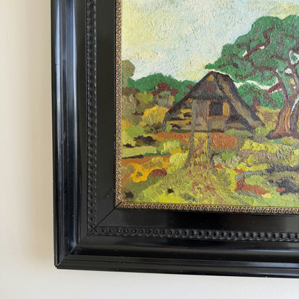 Original Farm Oil Painting "Thatched Cottage" Traditional Art Holland Art Shop