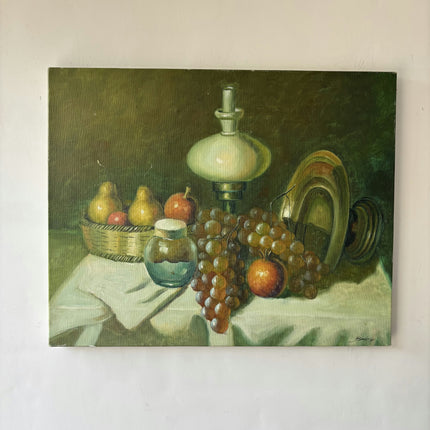 Traditional Still Life Oil Painting "Grape Bunch" Rustic Art Holland Art Shop