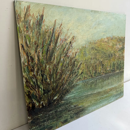 Refined Landscape Oil Painting "Tall Reedbrush" Elegant Art Holland Art Shop