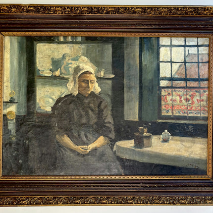 Original Portrait Oil Painting "Seated Woman" Refined Large Art Holland Art Shop
