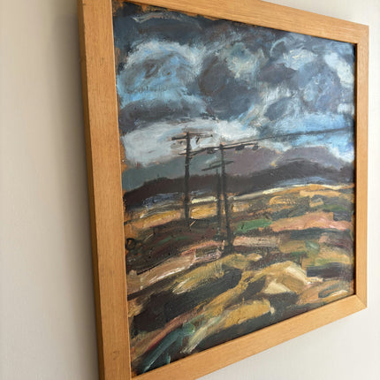 Detailed Landscape Oil Painting "Telephone Poles" Traditional Art Holland Art Shop