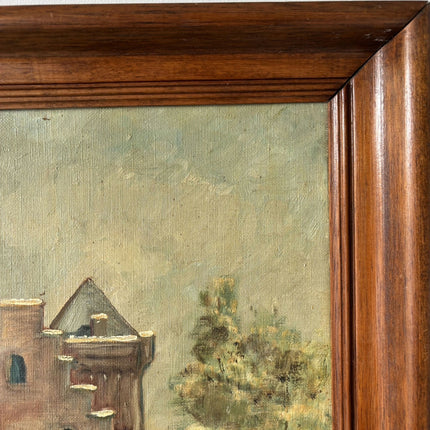 Timeless Cityscape Oil Painting "Brick Castle" Rustic Artwork Holland Art Shop