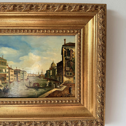 Traditional Oil Painting Harbor Scene "Canal Scene" Refined Small Art Holland Art Shop