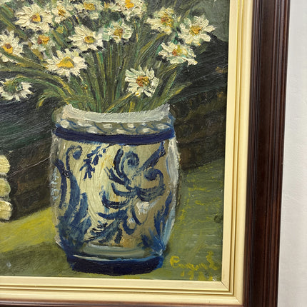 Authentic Floral Still Life Oil Painting "Blue Vase" Original Dutch Artwork Holland Art Shop