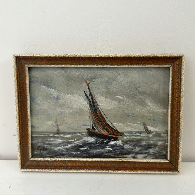 Elegant Seascape Oil Painting "Cardboard Panel" Original Small Art Holland Art Shop
