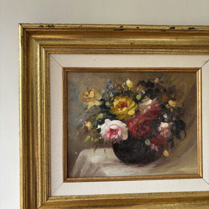 Detailed Floral Still Life Oil Painting "Flower Bouquet" Elegant Small Artwork Holland Art Shop