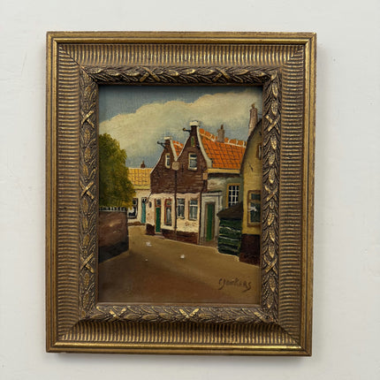 Expressive Cityscape Oil Painting "Framed Painting" Authentic Small Art Holland Art Shop