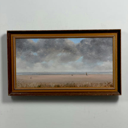 Detailed Seascape Oil Painting "Walking Figure" Original Artwork Holland Art Shop