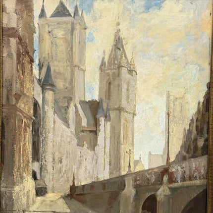 Traditional Cityscape Oil Painting "Stone Bridge" Rustic Large Art Holland Art Shop