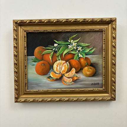 Detailed Still Life Oil Painting "Pile Oranges" Rustic Small Art Holland Art Shop