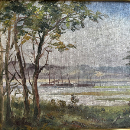 Original Landscape Oil Painting "Gilded Frame" Traditional Small Art Holland Art Shop