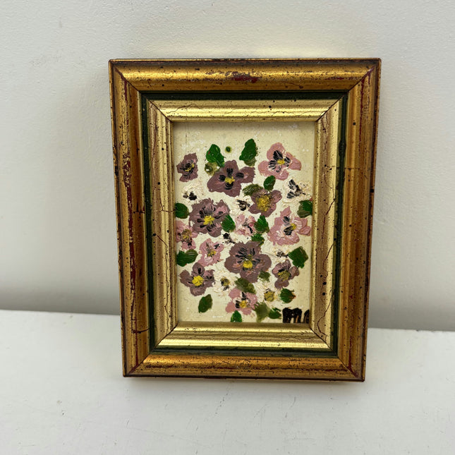 Vintage Floral Still Life Oil Painting "Framed Flowers" Expressive Small Artwork Holland Art Shop