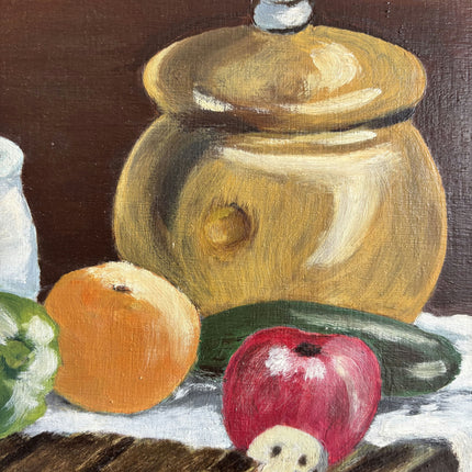 Rustic Still Life Oil Painting "Golden Jar" Expressive Small Art Holland Art Shop