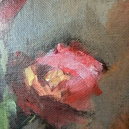 Handcrafted Flowery Still Life Oil Painting "Blue Vase" Elegant Small Art Holland Art Shop