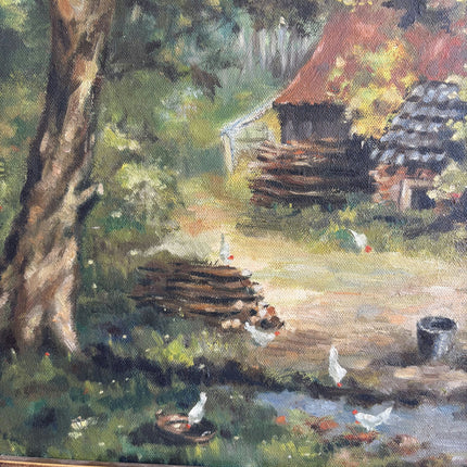 Expressive Farm Oil Painting "Ornate Frame" Refined Breda  Artwork Holland Art Shop