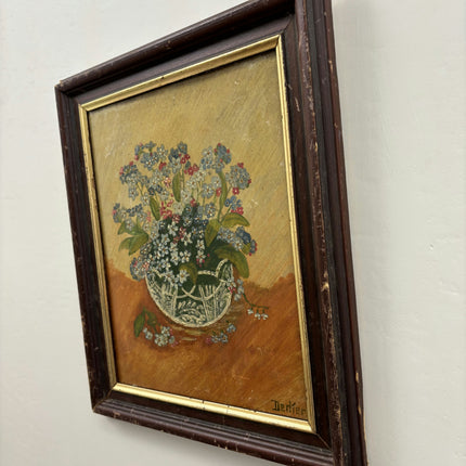 Original Flowery Still Life Oil Painting "Flower Vase" Timeless Small Artwork Holland Art Shop