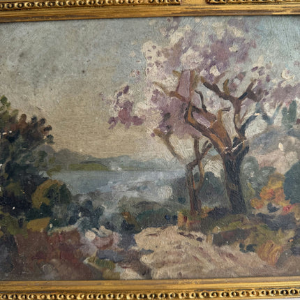 Classic Landscape Oil Painting "Golden Frame" Rustic Small Artwork Holland Art Shop