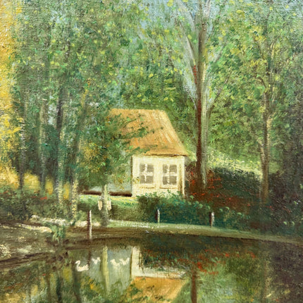 Rustic Landscape Oil Painting "Thatched Cottage" Elegant Artwork Holland Art Shop