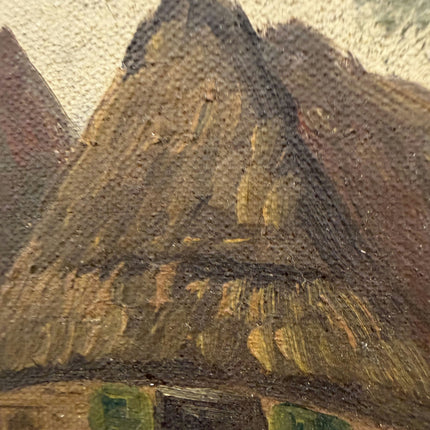 Vintage Farm Oil Painting "Thatched Cottage" Traditional Artwork Holland Art Shop