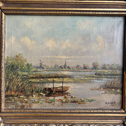 Expressive Landscape Oil Painting "Gilded Frame" Refined Artwork Holland Art Shop