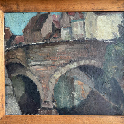 Original Cityscape Oil Painting "Wooden Frame" Detailed Small Art Holland Art Shop