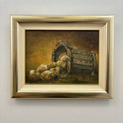 Handcrafted Still Life Oil Painting "Rope Basket" Elegant Art Holland Art Shop
