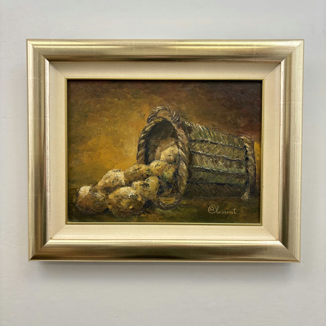 Handcrafted Still Life Oil Painting "Rope Basket" Elegant Art Holland Art Shop