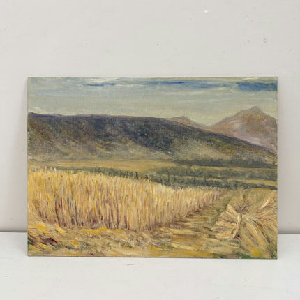 Handcrafted Landscape Oil Painting "Golden Wheat" Classic Small Artwork Holland Art Shop