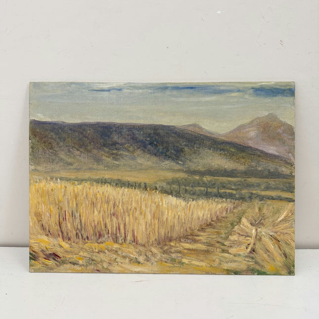 Handcrafted Landscape Oil Painting "Golden Wheat" Classic Small Artwork Holland Art Shop