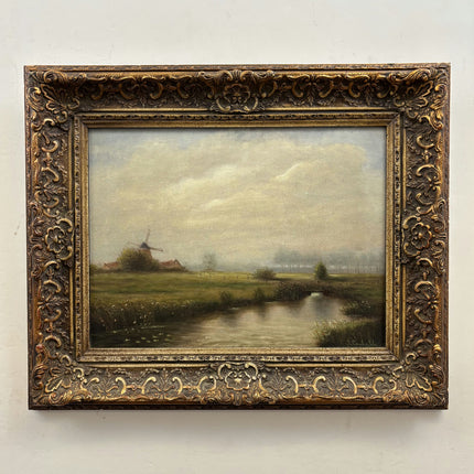 Classic Landscape Oil Painting "Windmill Field" Elegant Artwork Holland Art Shop