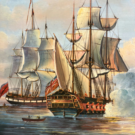 Refined Oil Painting Seascape "Sailing Ships" Striking Small Art