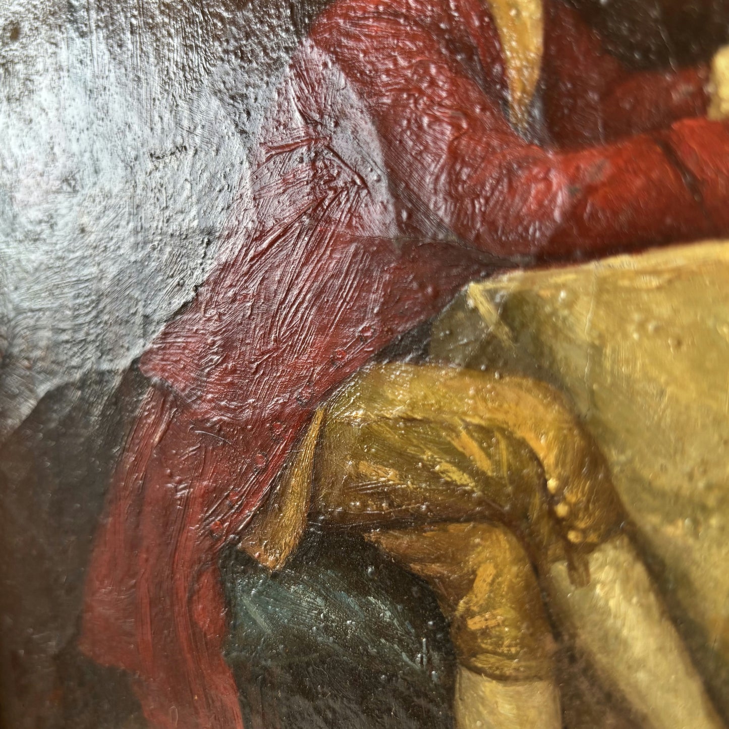 Marvelous Oil Painting Figurative "Dining Conversation" Men French Art