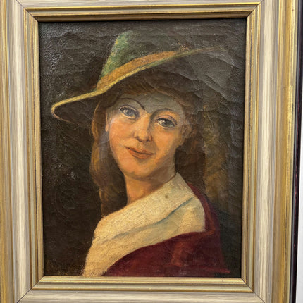 Classic Portrait Oil Painting "Young Woman" Rustic Small Artwork Holland Art Shop