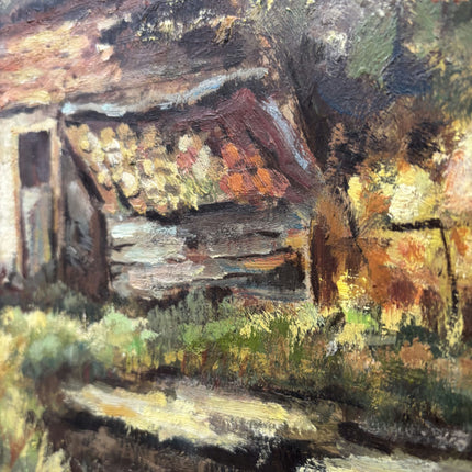 Handcrafted Landscape Oil Painting "Thatched Cottage" Vintage Art Holland Art Shop