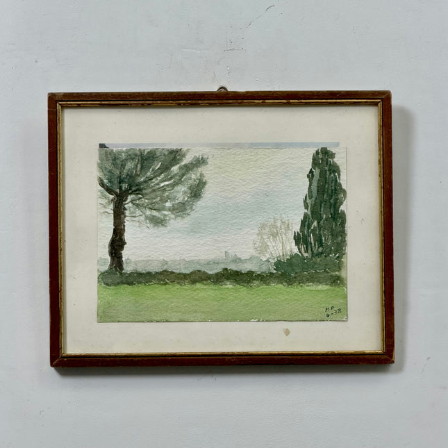 Refined Landscape Aquarel "Framed Painting" Handcrafted Small Artwork Holland Art Shop