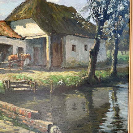 Expressive Farm Oil Painting "Thatched Cottage" Timeless Large Art Holland Art Shop
