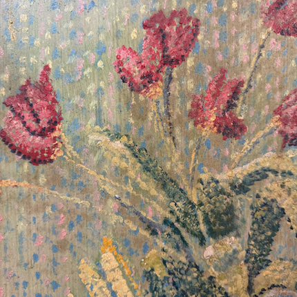 Antique Floral Still Life Oil Painting "Flower Vase" Traditional België Artwork Holland Art Shop