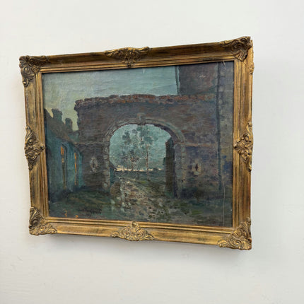 1919 Antique Landscape Oil Painting "Gilded Frame" Art Holland Art Shop